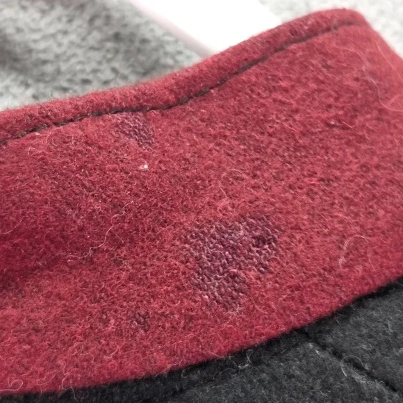 Wool Pea Coat Mens Large Black Sherpa Lined Band Collar Button Front Winter - Picture 7 of 9